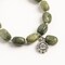 Earth's Jewels Semi-Precious New Jade Natural Green Bracelet, Flower Charm